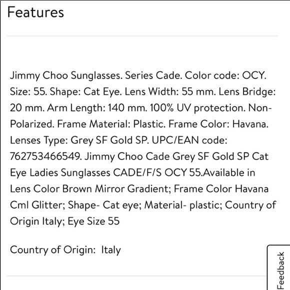 SOLD Jimmy Choo Sunglasses Unisex New - Picture 11 of 13